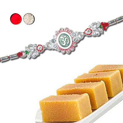 "Rakhi - SIL-6020 A (Single Rakhi), 500gms of Milk Mysore Pak - Click here to View more details about this Product